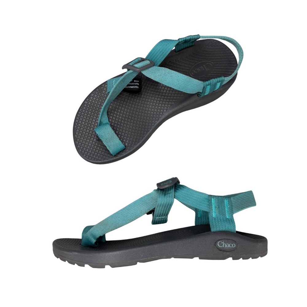 Chaco Bodhi Sandals Teal Blue Strappy Hiking Toe Loop Gorpcore Womens Size 6